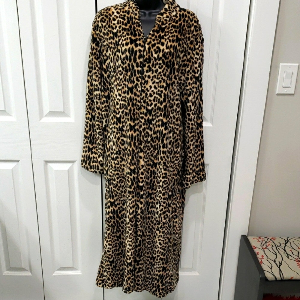 Leopard Print Long Robe/ Lounger